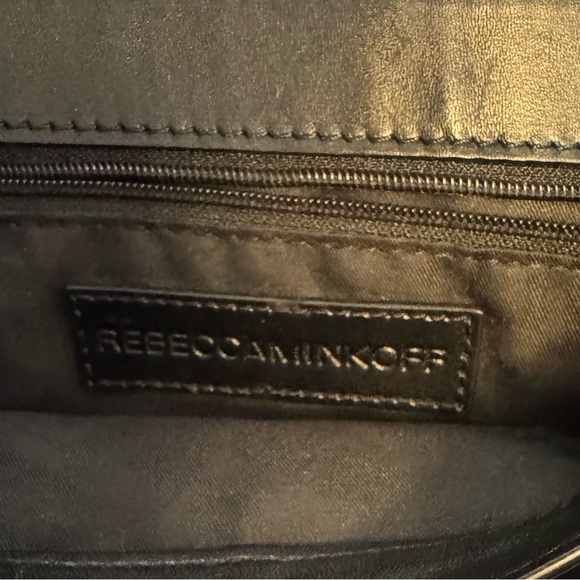 Rebecca Minkhoff Black Leather Gold Studded Biker Satchel - Picture 6 of 10